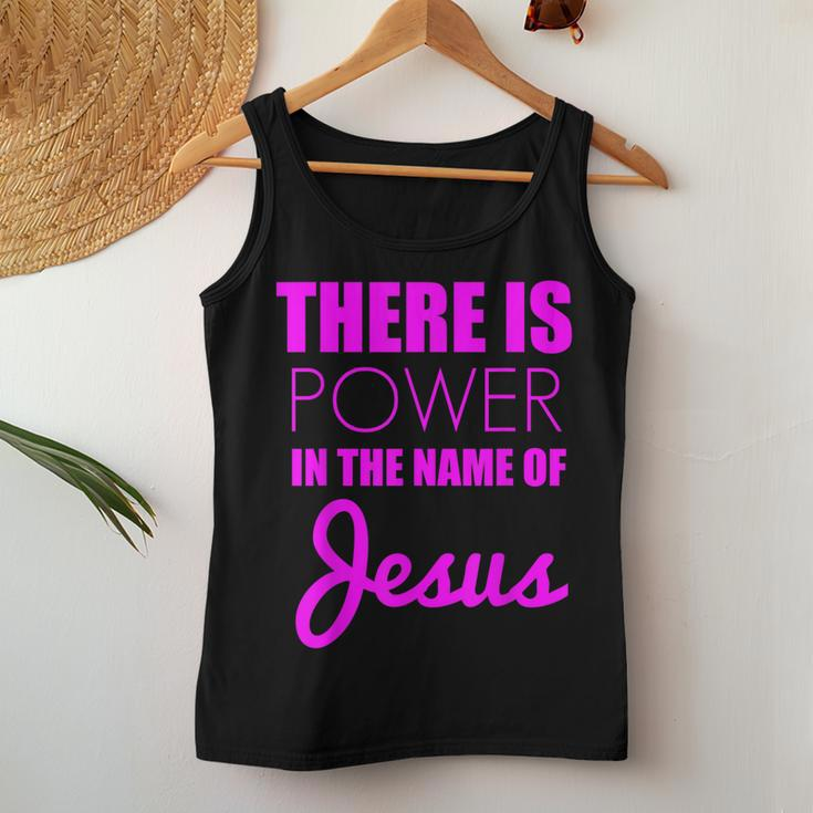 There Is Power In The Name Of Jesus Christian Faith Quote Women Tank Top Unique Gifts