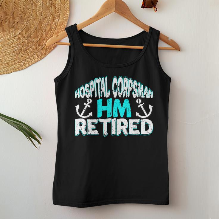 Retired Navy Hospital Corpsman Retirement Gift Military Women Tank Top Basic Casual Daily Weekend Graphic Funny Gifts
