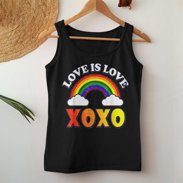 Retro Xoxo Rainbow Love Valentines Day Men Women Couples Women Tank Top Basic Casual Daily Weekend Graphic Funny Gifts