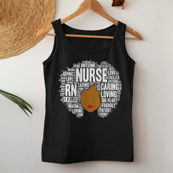 Rn Nurse Afro Word Art Gift African American Nurses Women Tank Top Basic Casual Daily Weekend Graphic Funny Gifts
