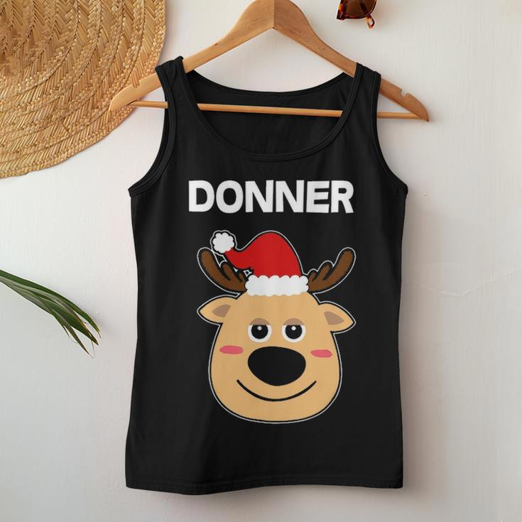 Santa Reindeer Donner Matching Christmas Pjs Women Tank Top Basic Casual Daily Weekend Graphic Funny Gifts
