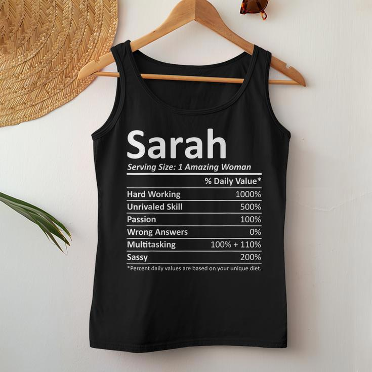 Sarah Nutrition Personalized Name Funny Christmas Gift Idea Women Tank Top Basic Casual Daily Weekend Graphic Funny Gifts