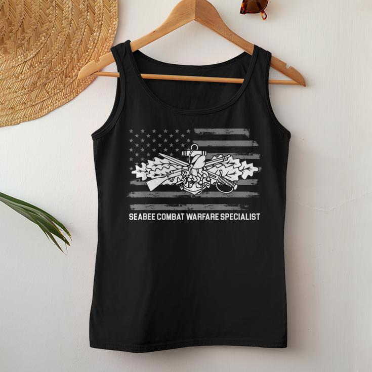 Seabee Combat Warfare Veteran Women Tank Top Basic Casual Daily Weekend Graphic Funny Gifts