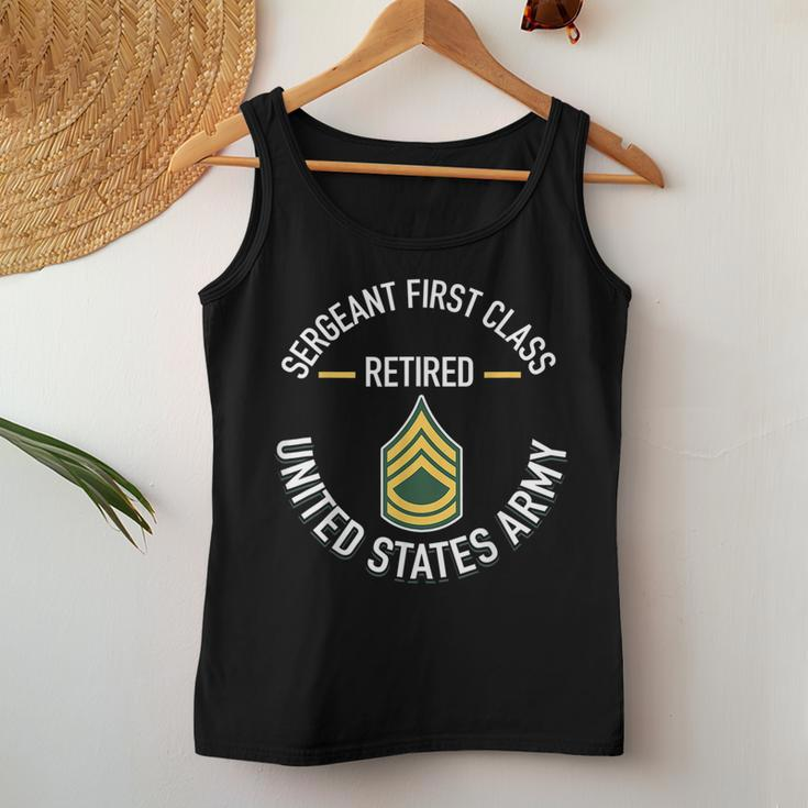 Sergeant First Sfc Class Retired Army Retirement Gifts Women Tank Top Basic Casual Daily Weekend Graphic Funny Gifts