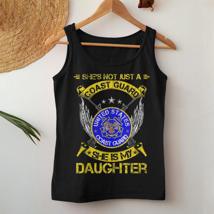Shes Not Just A Us Coast Guard Veteran She Is My Daughter Women Tank Top Basic Casual Daily Weekend Graphic Funny Gifts