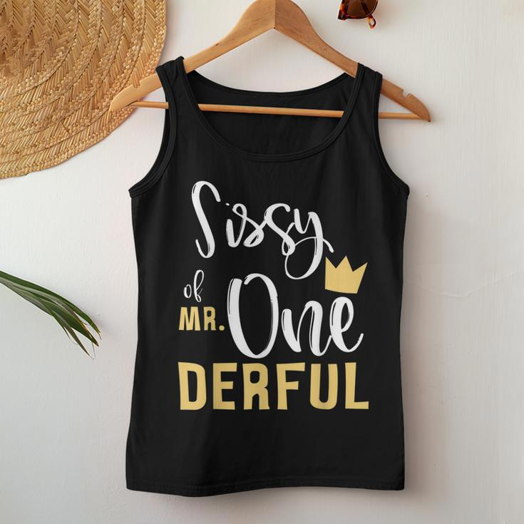 Sissy Of Mr Onederful 1St Birthday Sister First One-Derful Women Tank Top Basic Casual Daily Weekend Graphic Funny Gifts
