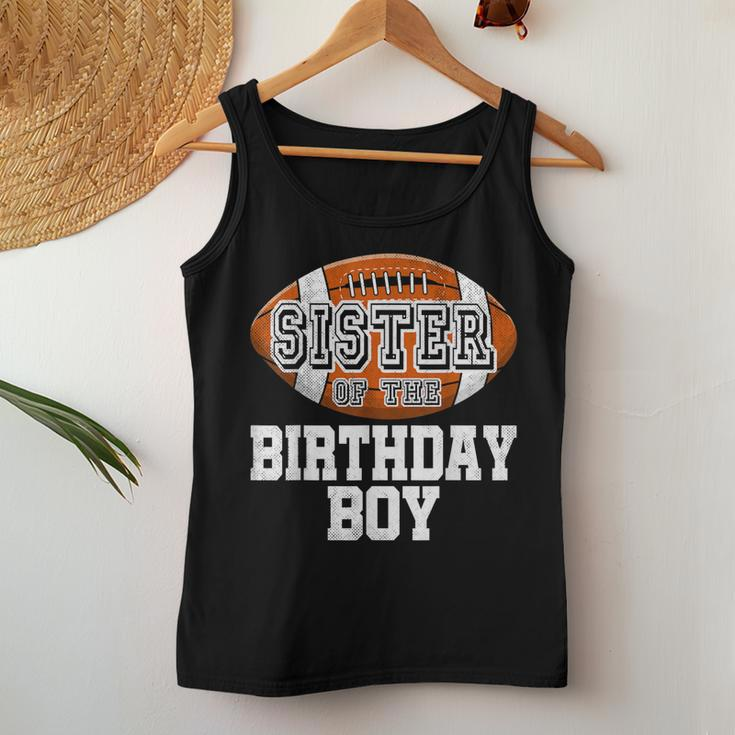 Sister Of The Birthday Boy Football Player Vintage Retro Women Tank Top Unique Gifts