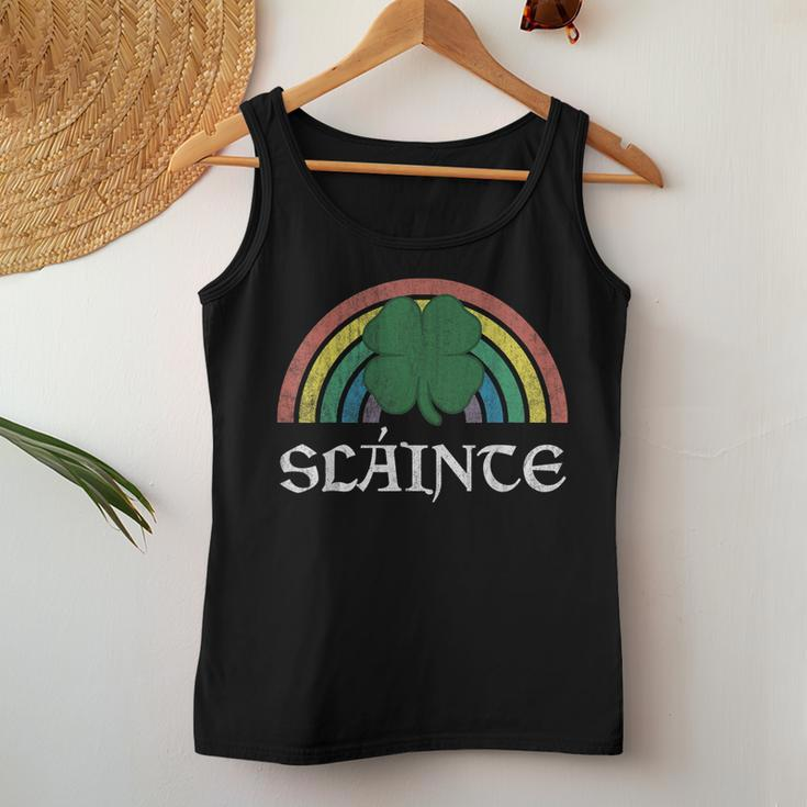 Slainte Shamrock St Patricks Day Saint Paddys Rainbow Women Tank Top Basic Casual Daily Weekend Graphic Personalized Gifts