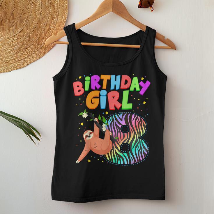 Sloth 8 Year Old Birthday Girls Matching Family Cute Sloth Women Tank Top Unique Gifts
