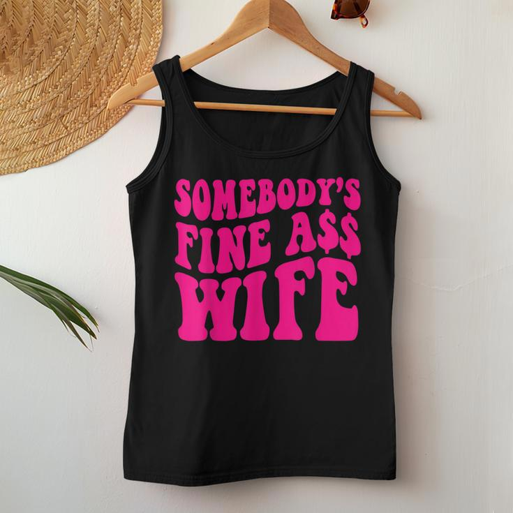Somebodys Fine As Wife Funny Mama Mom Saying Cute Retro Women Tank Top Basic Casual Daily Weekend Graphic Funny Gifts