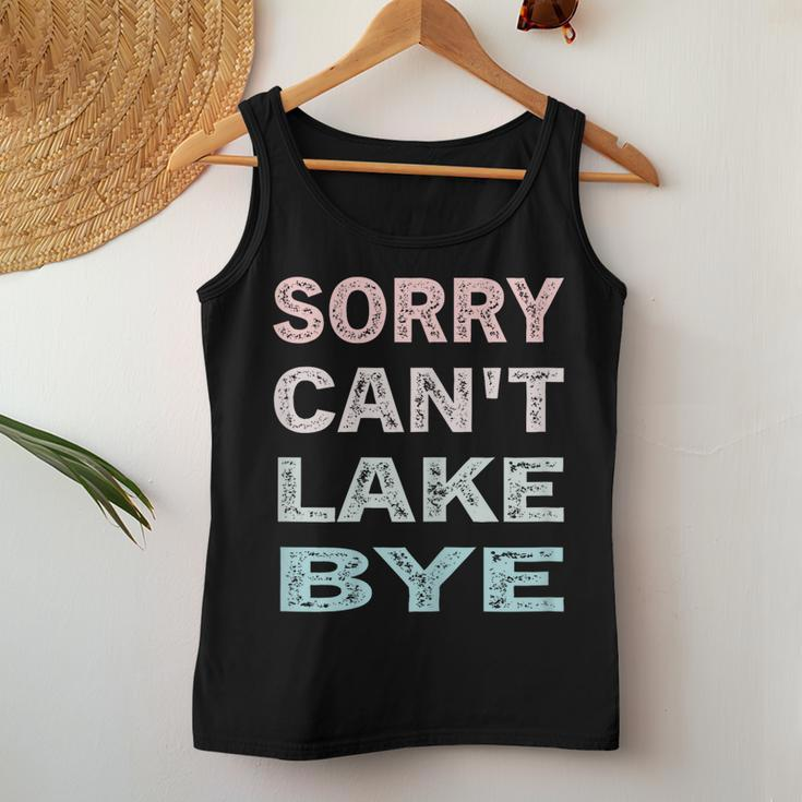 Womens Sorry Cant Lake Bye Lake Vintage Retro Women Tank Top Unique Gifts