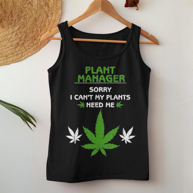 Sorry I Cant My Plants Need Me Plant Manager Hemp Farmer Women Tank Top Basic Casual Daily Weekend Graphic Funny Gifts