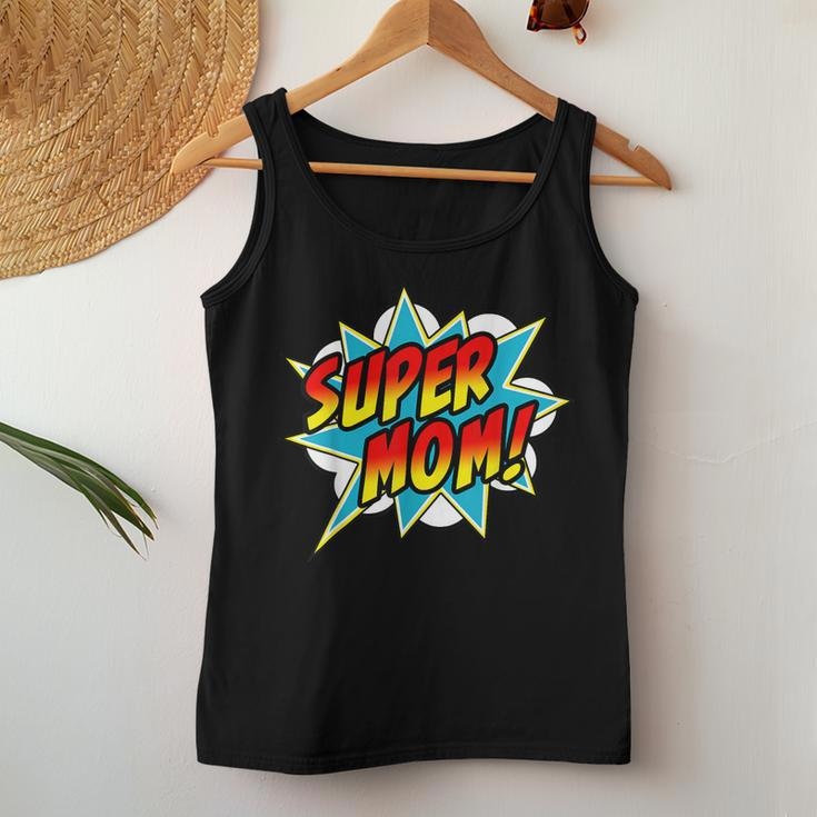 Super Mom Comic Book Superhero Women Tank Top Unique Gifts