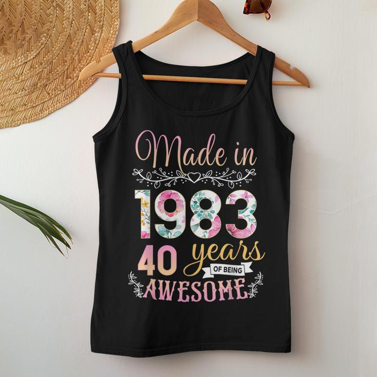 Turning 40 Birthday Decoration Women 40Th Bday 1983 Birthday Women Tank Top Basic Casual Daily Weekend Graphic Funny Gifts