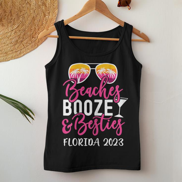Womens Vacation Girls Trip Florida 2023 Beaches Booze And Besties Women Tank Top Unique Gifts