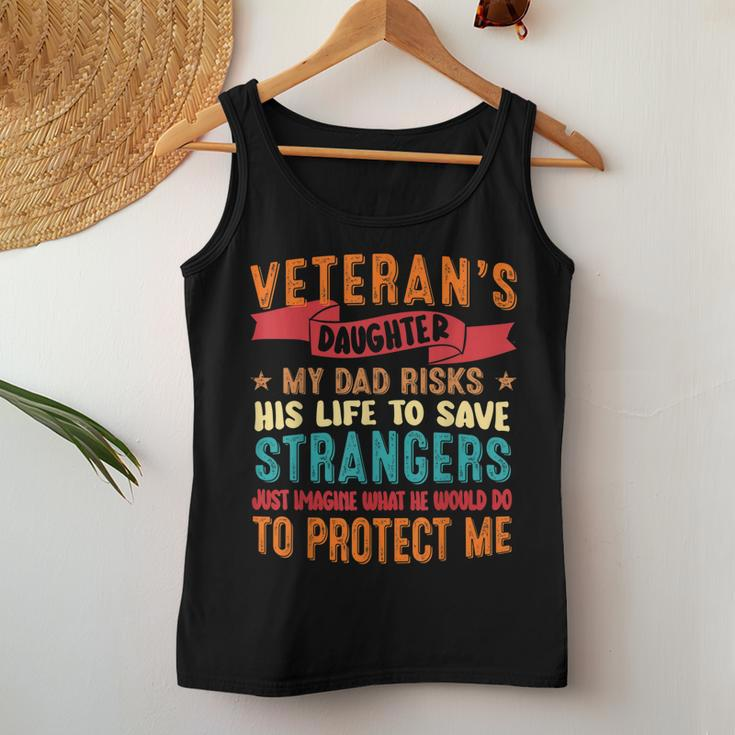 Veteran Dad Risks His Life To Protect Veterans Daughter Women Tank Top Basic Casual Daily Weekend Graphic Funny Gifts