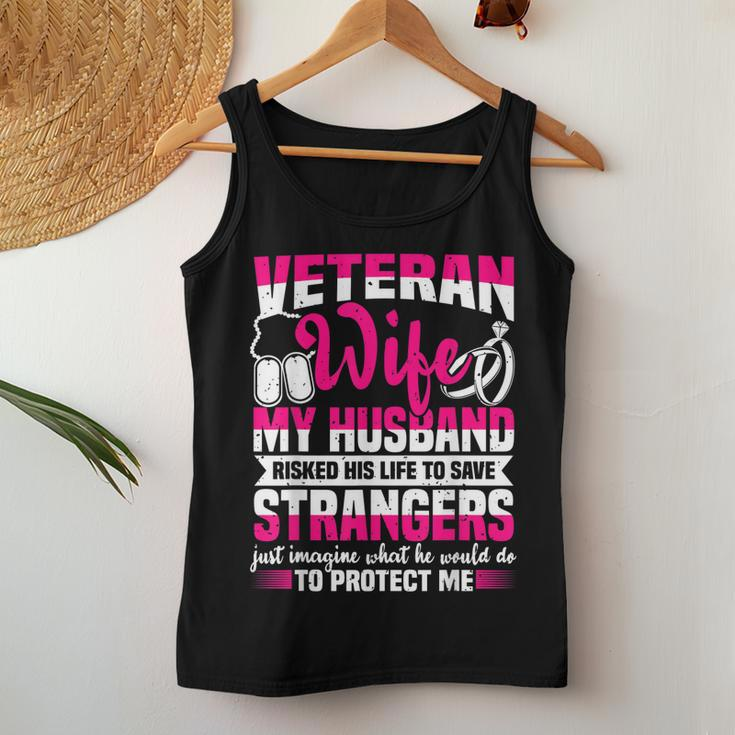 Veteran Wife Husband Soldier & Saying For Military Women Women Tank Top Basic Casual Daily Weekend Graphic Funny Gifts