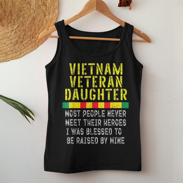 Vietnam Veteran Daughter Raised By My Hero War Veterans Women Tank Top Basic Casual Daily Weekend Graphic Funny Gifts