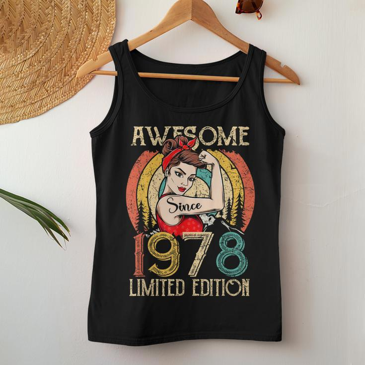 Vintage 44 Year Old Birthday Gifts For Women Best Of 1978 Women Tank Top Basic Casual Daily Weekend Graphic Funny Gifts