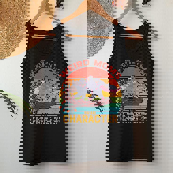 Vintage Weird Moms Build Character Opossum Mom Mothers Day Women Tank Top Basic Casual Daily Weekend Graphic Personalized Gifts
