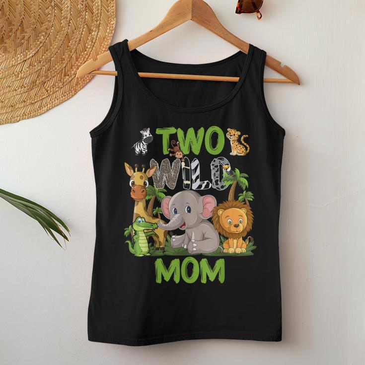 Wild Two Mom Zoo Birthday Safari Jungle Animals Women Tank Top Unique Gifts