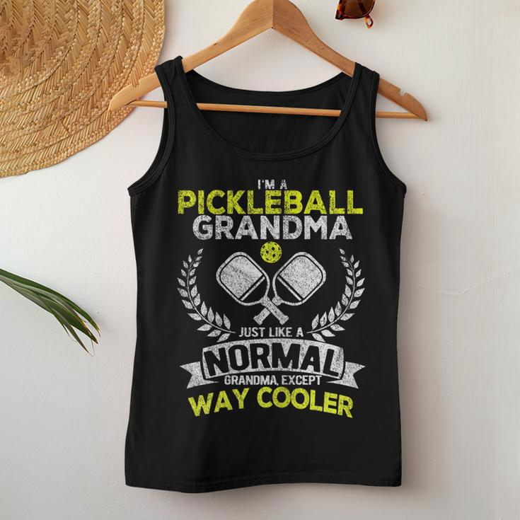 Womens Funny Pickleball Paddle Pickleball Grandma Retro Vintage Women Tank Top Basic Casual Daily Weekend Graphic Funny Gifts