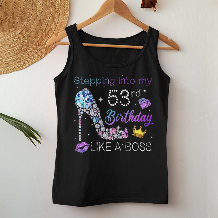 Womens Stepping Into My 53Rd Birthday Like A Boss High Heel Women Tank Top Basic Casual Daily Weekend Graphic Funny Gifts