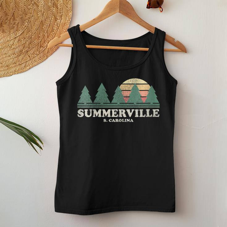 Womens Summerville Sc Vintage Throwback Retro 70S Design Women Tank Top Basic Casual Daily Weekend Graphic Funny Gifts