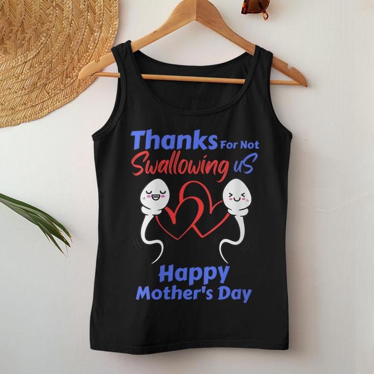 Womens Thanks For Not Swallowing Us Happy Mothers Day Fathers Day Women Tank Top Basic Casual Daily Weekend Graphic Personalized Gifts
