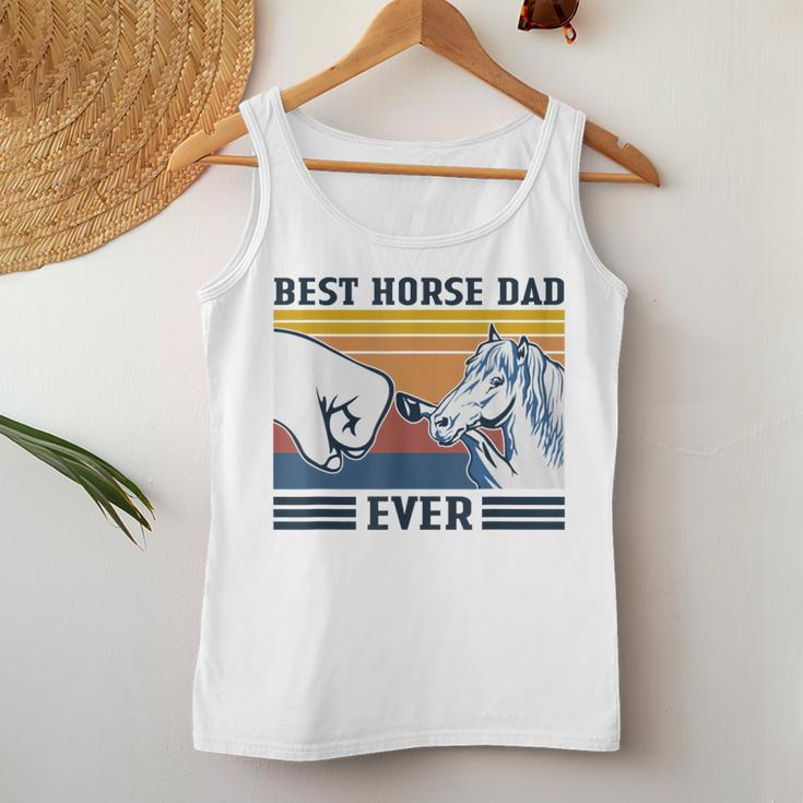 Best Horse Dad Ever Funny Horse Lover Vintage Fathers Day Women Tank Top Basic Casual Daily Weekend Graphic Funny Gifts