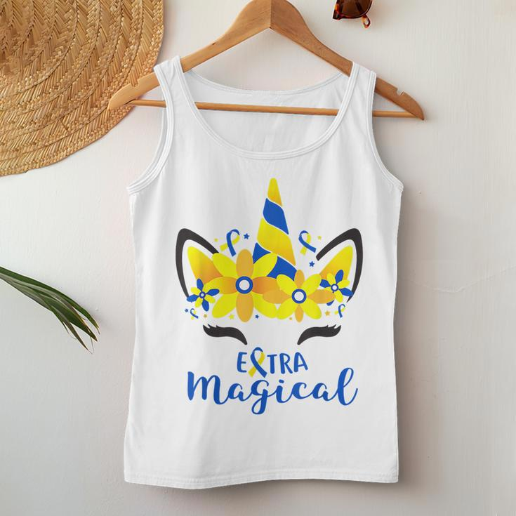 Down Syndrome Awareness Unicorn Girl Mom Extra Magical Women Tank Top Unique Gifts