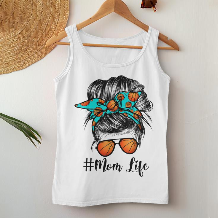 Dy Mom Life Basketball Messy Bun Women Tank Top Unique Gifts