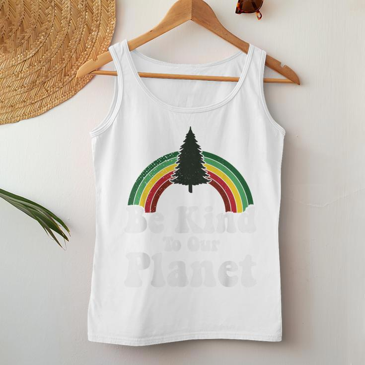Earth Day Be Kind To Our Planet Retro Vintage Cute Earth Day Women Tank Top Unique Gifts