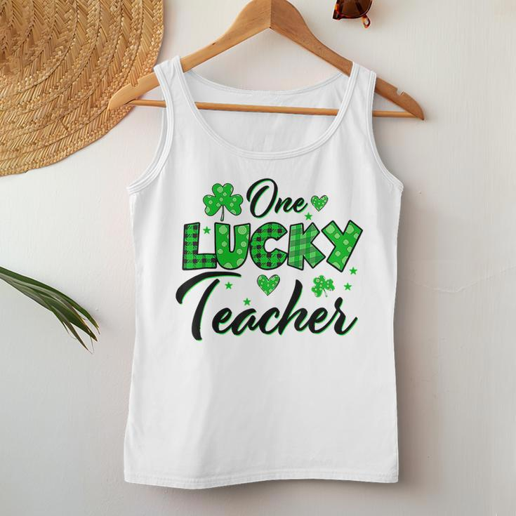 Funny Shamrock One Lucky Teacher St Patricks Day School V2 Women Tank Top Basic Casual Daily Weekend Graphic Funny Gifts