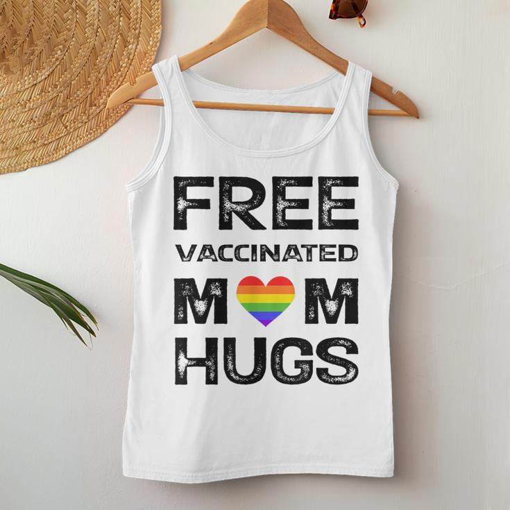 Gay Pride Lesbian Free Vaccinated Mom Hugs Lgbt Women Tank Top Unique Gifts