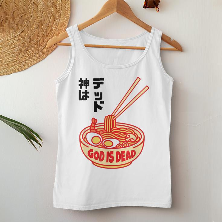 God Is Dead Japanese Ramen Noodles Gift Women Tank Top Basic Casual Daily Weekend Graphic Funny Gifts