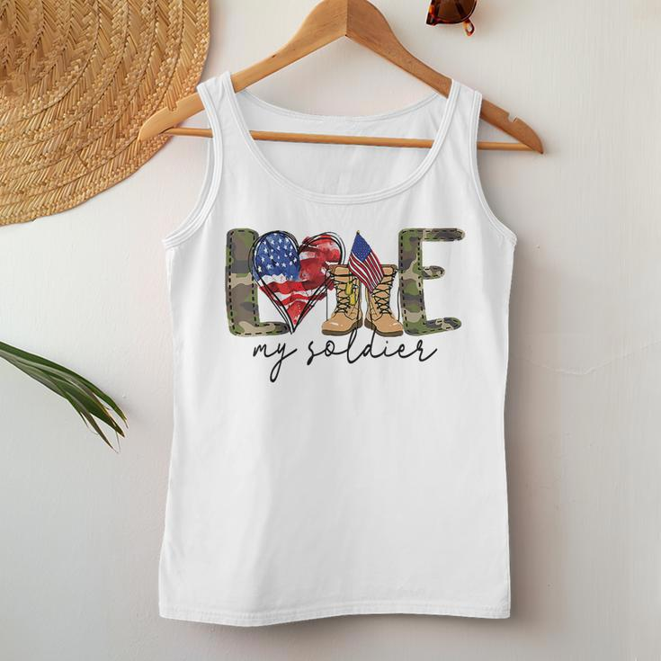 I Love My Soldier MilitaryMilitary Army Wife Women Tank Top Basic Casual Daily Weekend Graphic Funny Gifts