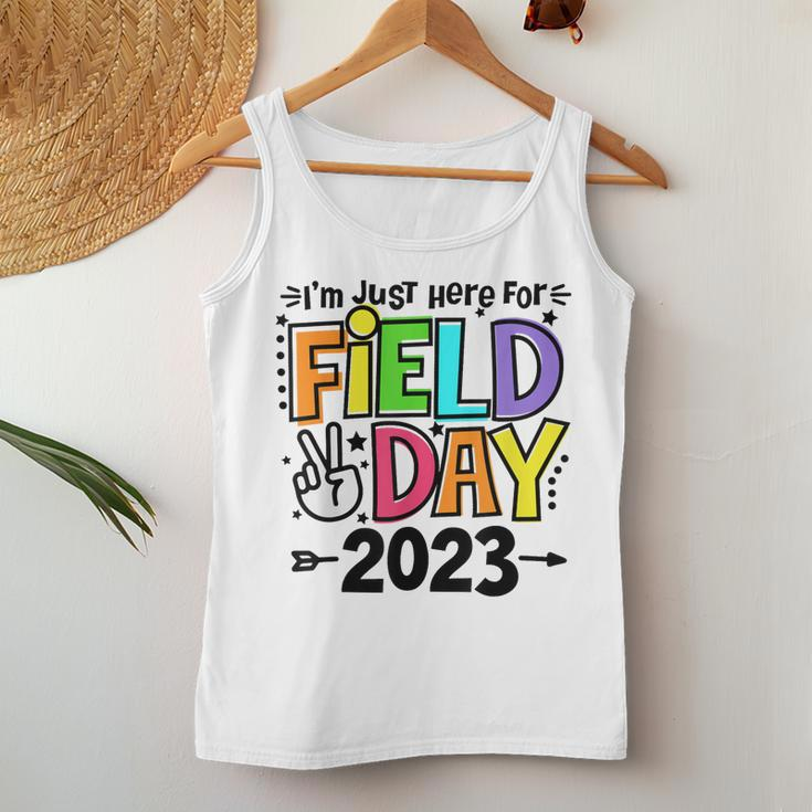 Just Here For Field Day 2023 Peace Sign Teacher Students Women Tank Top Unique Gifts