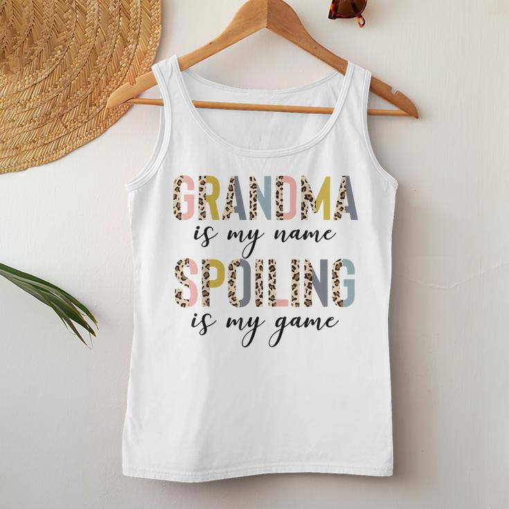Kids For Grandma Grandma Is My Name Spoiling Is My Game Women Tank Top Basic Casual Daily Weekend Graphic Funny Gifts