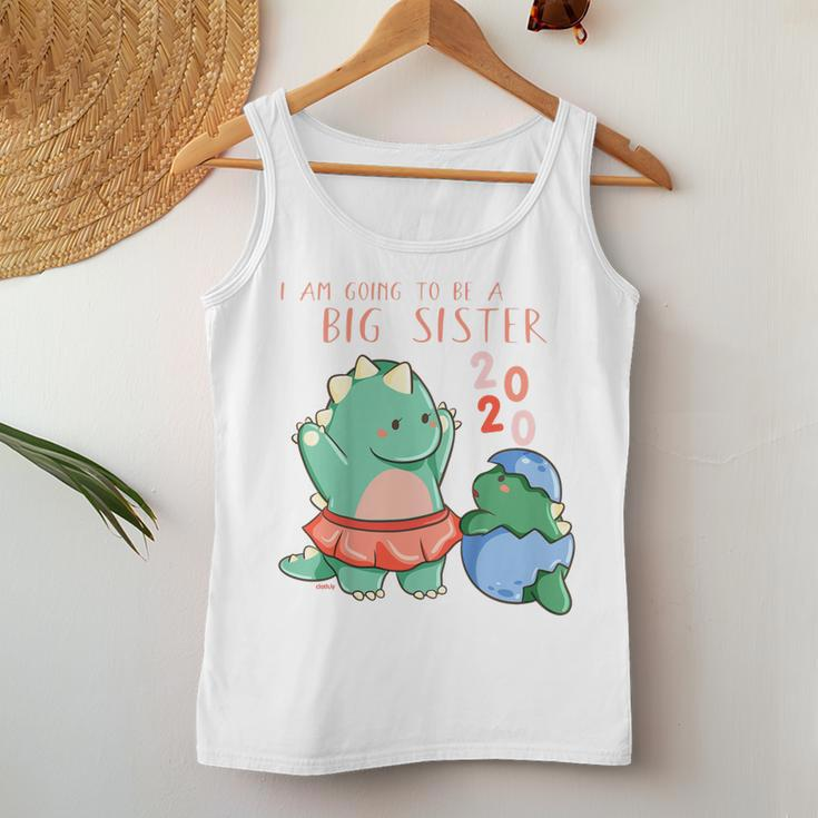Kids Im Going To Be A Big Sister 2020 Dinosaur Women Tank Top Unique Gifts