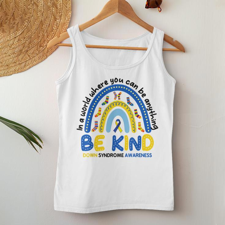 Be Kind Rainbow World Down Syndrome Awareness Women Tank Top Unique Gifts