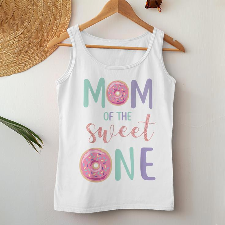 Mom Of The Sweet One Donut Themed First Birthday Party Women Tank Top Unique Gifts