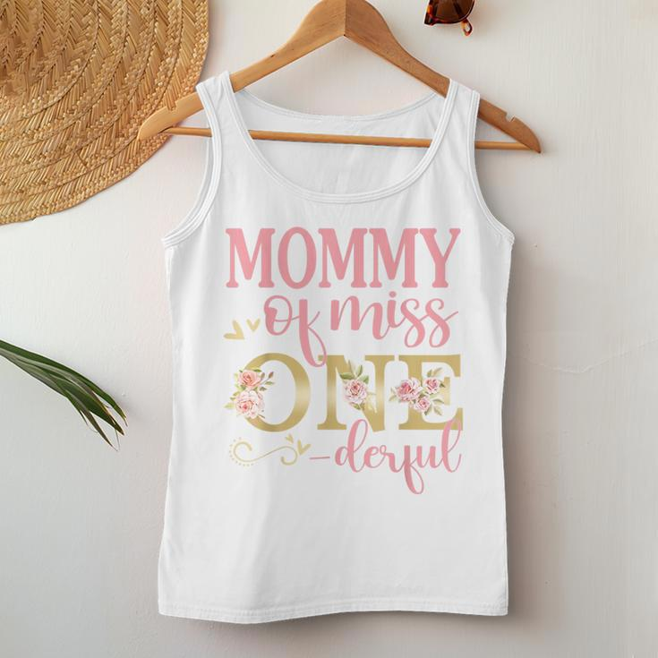 Mommy Of Little Miss Onederful 1St Birthday Family Party Women Tank Top Basic Casual Daily Weekend Graphic Funny Gifts
