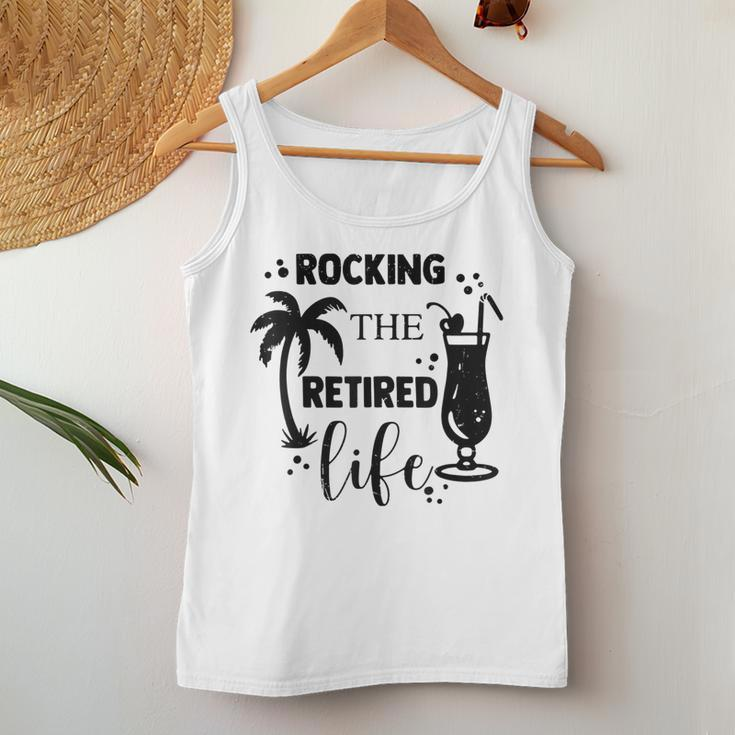 Retirement 2023 - Rocking The Retired Life Funny Women Tank Top Basic Casual Daily Weekend Graphic Funny Gifts