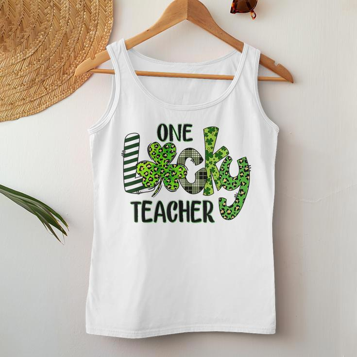 Shamrock One Lucky Teacher St Patricks Day School Women Tank Top Basic Casual Daily Weekend Graphic Personalized Gifts