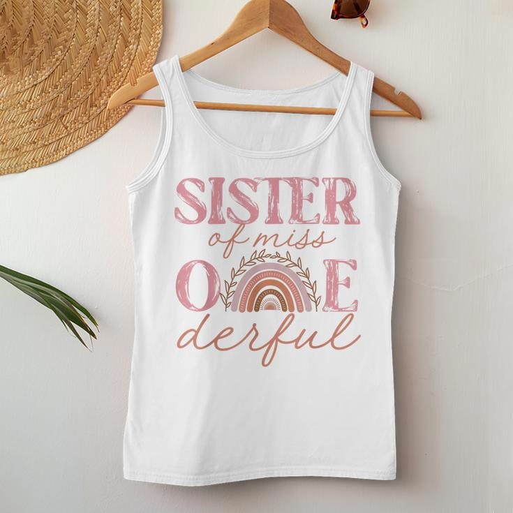 Sister Of Little Miss Onederful 1St Bday Boho Rainbow Women Tank Top Unique Gifts