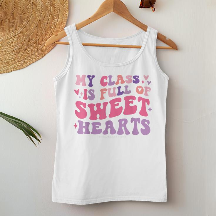 Teachers Valentines Day My Class Is Full Of Sweethearts Kids Women Tank Top Basic Casual Daily Weekend Graphic Funny Gifts