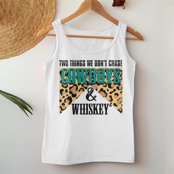 Two Things We Dont Chase Cowboys And Whiskey Leopard Retro Women Tank Top Unique Gifts