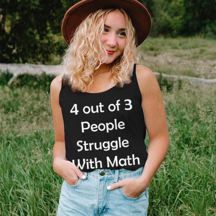 4 Out Of 3 People Struggle With Math Funny School Teacher Women Tank Top Basic Casual Daily Weekend Graphic Gifts for Her
