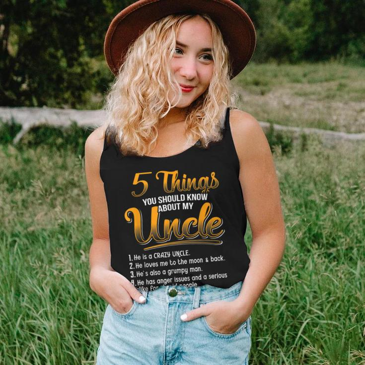 5 Things You Should Know About My Uncle Funny Christmas Gift Women Tank Top Basic Casual Daily Weekend Graphic Gifts for Her